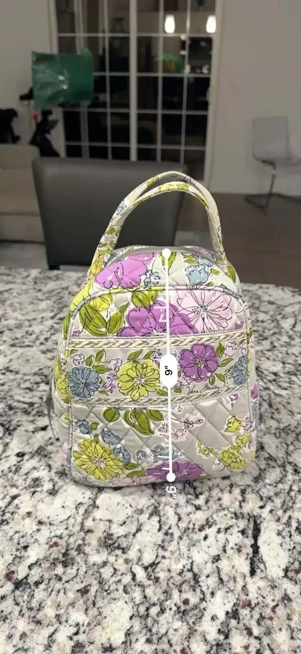 Vera Bradley Floral Quilted Insulated Lunch Tote Travel Cosmetic Bag